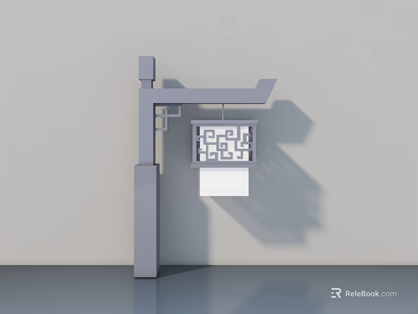 Gray Hinged Door With Intricate Geometric Pattern For Modern Interior Design 3d model 