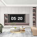 modern TV background cabinet TV wall 3d model