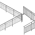 Modular Metal Railings with Vertical Bars for Stairs Balconies Safety Design