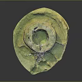 Ancient Circular Stone Ruin Reconstruction Model With Green Grass And Stone Walls