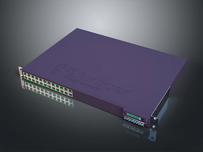 Juniper Purple Network Switch Featuring Multiple Front Panel Ports And Modern Design 3d model