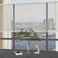 modern floor-to-ceiling windows 3d model