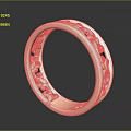 Rose Gold Ring With Intricate Filigree Design And Shiny Delicate Patterns 3d model