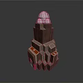 Brown Multi Level Building With Glass Dome Top And Red Accent Windows