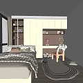 Modern Tatami Bedroom Interior With Cozy Bed Built in Storage Teddy Bear And Soft Lighting