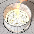 Modern Black Cone Shaped Decorative Torches With Flames And Contemporary Design