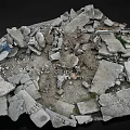 Construction Debris Scene Featuring Broken Concrete Bricks Scattered Rubble And Earth 3d model