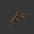 Eerie Emaciated Fantasy Creature With Long Limbs Rough Skin And Crouching Posture