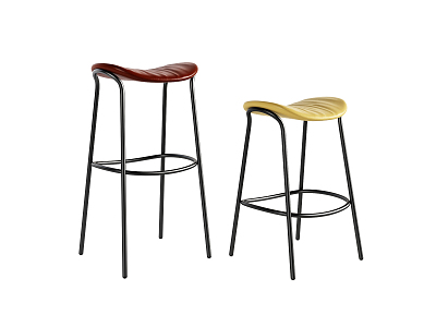 Modern Bar Stool Bar Chair Combination 3d model