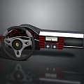 High Quality Car Parts With Steering Wheel Dashboard Console And Red Accents