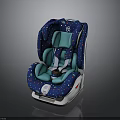 Car Parts Child Safety Seat With Blue Star Patterns And Turquoise Cushion