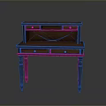 Traditional Dark Wood Desk With Drawers Sturdy Legs And Smooth Tabletop Design