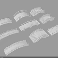 Various Landscape Bridge Models With Different Designs And Decorative Railings 3d model