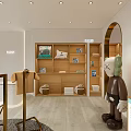 YAZAN Specialty Store Interior With Arched Entrance Display Shelves And Windows