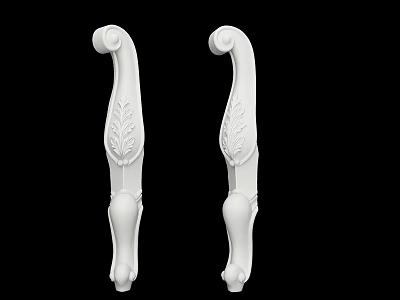 Elegant White Decorative Columns With Intricate Leaf Carvings And Classical Design 3d model