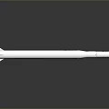 White Cylindrical Missile With Italian Flag Emblem And Rear Fins Design