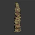 Wood And Stone Decorative Sculpture With Unique Arch Shape And Rough Surface Texture
