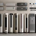 Various Types of Air Conditioner Fans Including Wall Mounted and Floor Standing Units