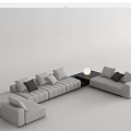Sectional Sofa With Modular Design Multiple Seating Units And Comfortable Cushions 3d model