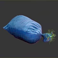 Blue Garbage Bag For Everyday Household Use With Tied Knot And Secure Closure