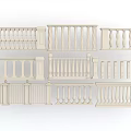 Various Decorative Architectural Railings With Different Design Patterns And Styles 3d model