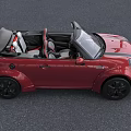 Red Convertible Car With Black Roof And Sporty Look