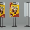 Sturdy Advertising Stands For Cake Shop Promotion With Two Display Boards And One Blank