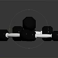 Black Dumbbells Set With Silver Bars For Fitness Sports Equipment Workout