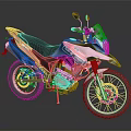 Red And Black Adventure Motorcycle With Spoked Wheels Stylish Design And Black Seat