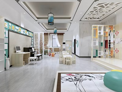 New Chinese Kindergarten Activity Room 3d model