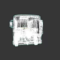 Yellow And Gray ECCOBUS 3D Model Front View With Large Windshield