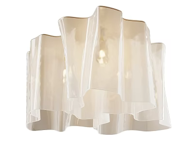 Modern White Ceiling Light with Wavy Layered Design for Elegant Interior 3d model