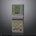 Retro Brick Game Handheld Console With Classic Game Screen And Yellow Buttons