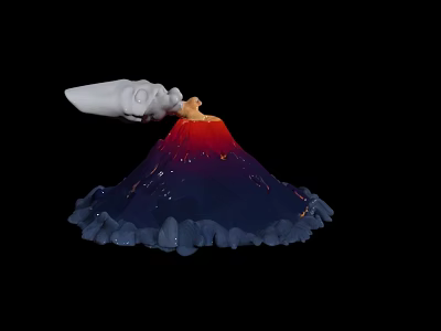 Volcanic landscape ornaments 3d model