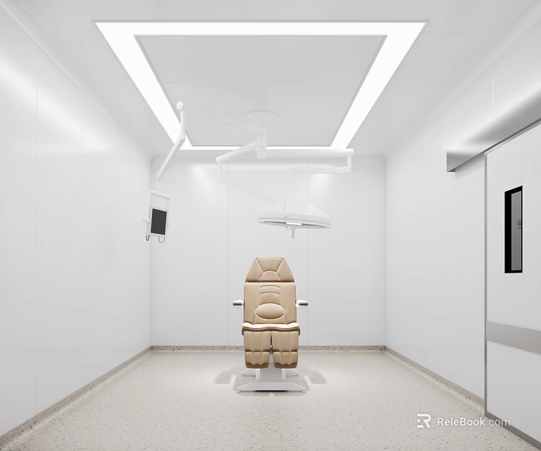 Hospital Outpatient Clinic With Clean White Interior And Dental Chair 3d model 