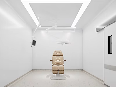 Hospital Outpatient Clinic With Clean White Interior And Dental Chair 3d model