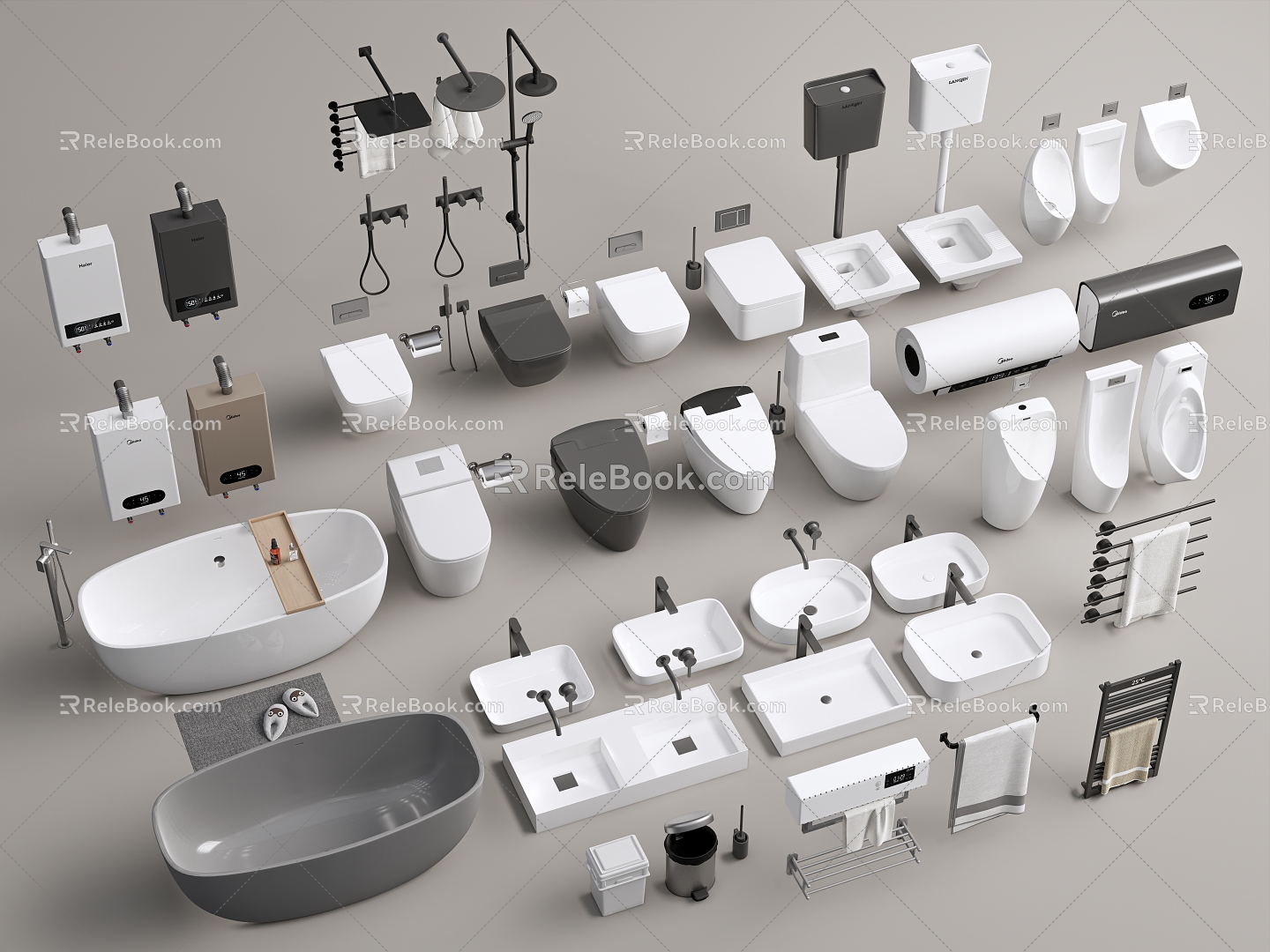 Modern toilet squat toilet urinal towel rack shower model