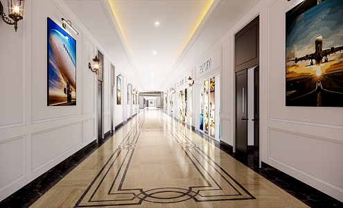 Jane Europe Hotel Aisle Hotel Corridor 3d model