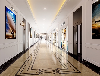 Jane Europe Hotel Aisle Hotel Corridor 3d model