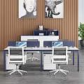 Modern Office Desk Setup With Ergonomic Chairs Laptops Storage Cabinets And Natural Light