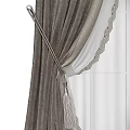 Elegant Beige Curtains With Lace Trim Double Layer Design And Color Options