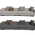 Modern double sofa multiplayer sofa 3d model