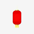 Traditional Red Chinese Festive Lantern With Golden Decorations Hanging Ornament