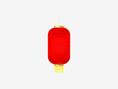 Traditional Red Chinese Festive Lantern With Golden Decorations Hanging Ornament 3d model