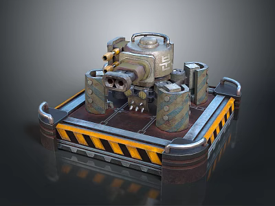 laser tower turret turntable sci-fi tower defense game tower defense sci-fi turret game turret game turret 3d model