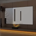 Large Screen Smart TV With Surround Sound Speakers In Home Theater Setup