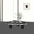Middle ancient style tea table ornaments combination 3d model