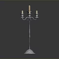 Floor Standing Candle Holder With Multiple Candle Arms And Ornate Metal Base