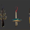 Stylish Household Items Collection Featuring Umbrellas Candle Holder And Decorative Plates