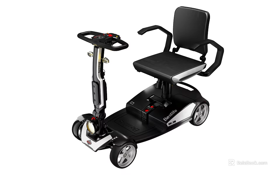 Electric Mobility Scooter with Comfortable Seat and Easy Control Handle 3d model 